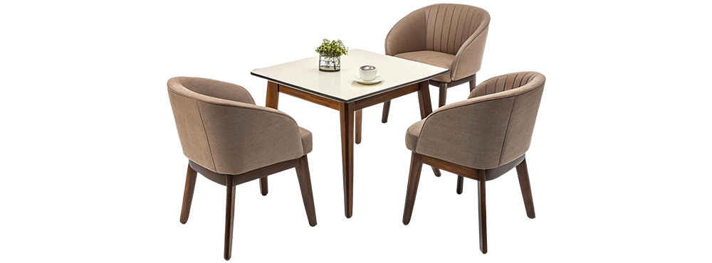 Square Table with Cushioned Chair