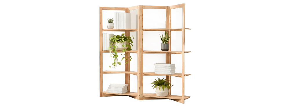 Room Divider with Shelves