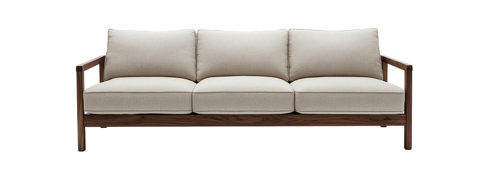 Wooden 3 seater sofa